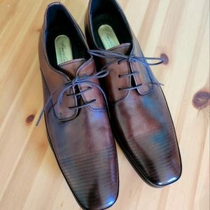 Kenneth Cole sz12m silver technology Brown Oxford Dress Shoes